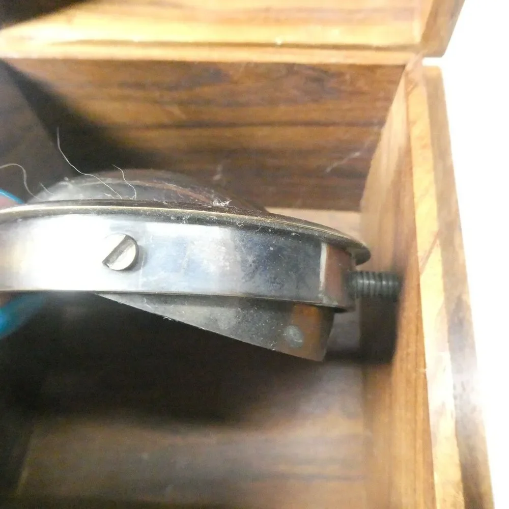 Brass Compass w/Wooden Box Nautical Maritime Vintage Style